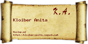 Kloiber Anita névjegykártya